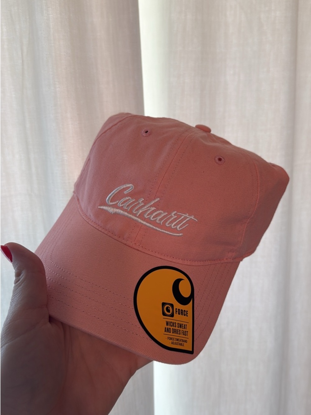 Carhartt Coral Pink Script Logo Baseball Cap